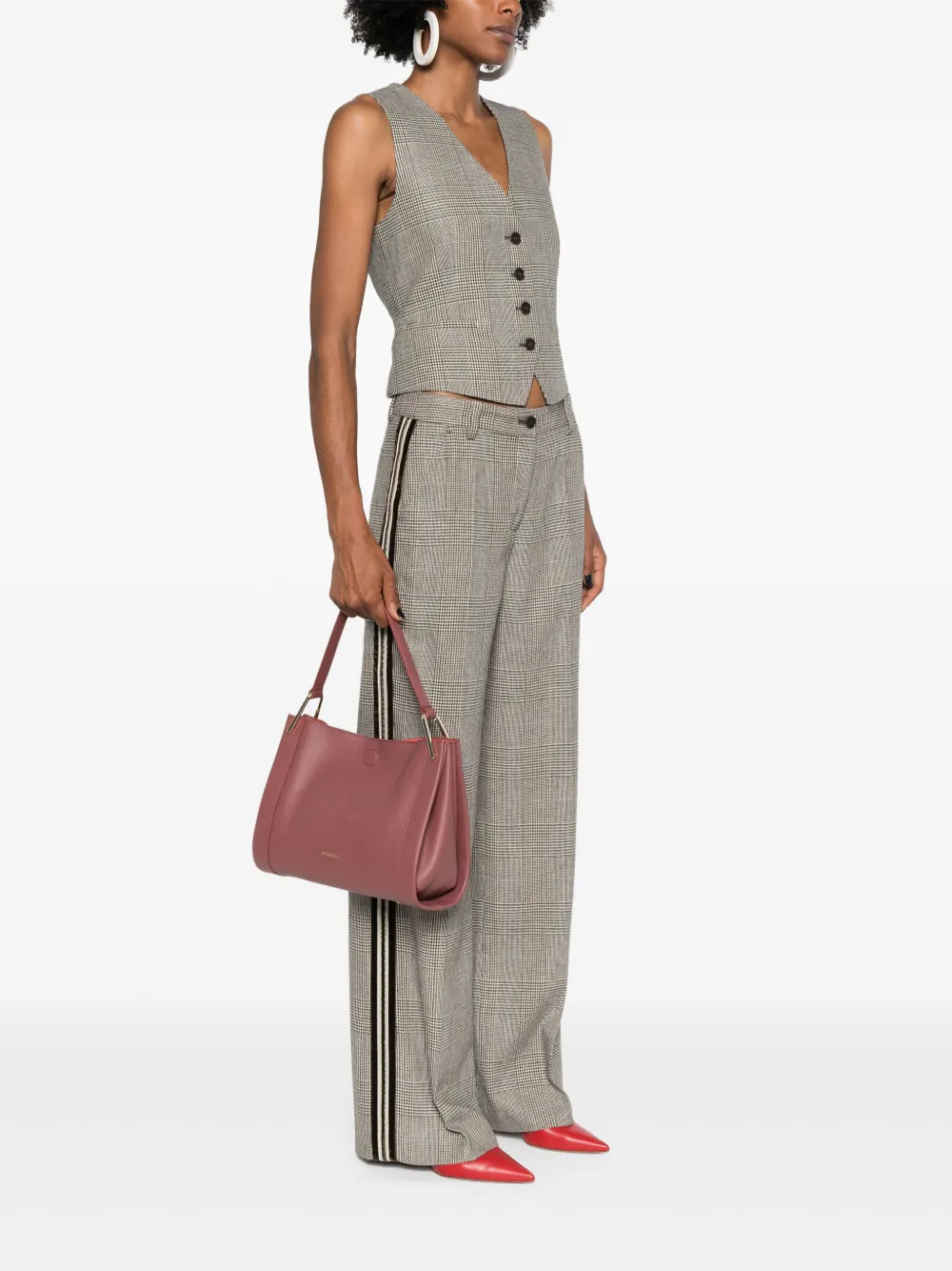 Coccinelle Wallace leren shopper - Rood
