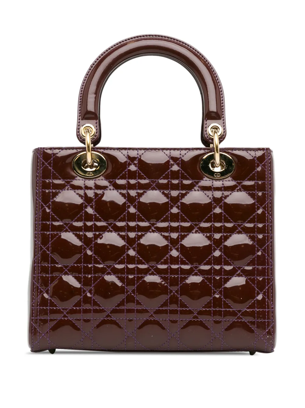Christian Dior Pre-Owned 2012 Medium Patent Cannage Lady Dior satchel - Rood