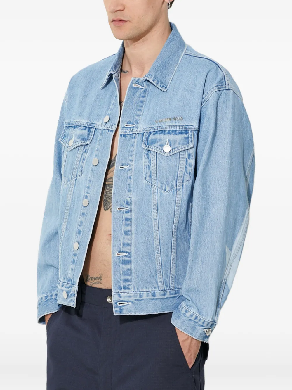 A BATHING APE Denim jack met sterdetail Blauw