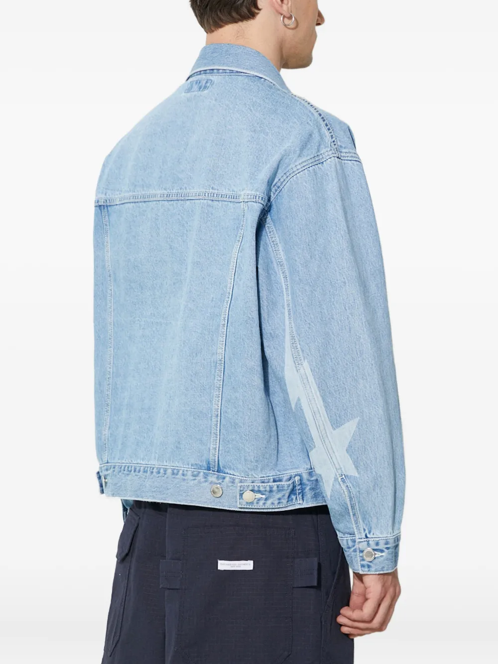 A BATHING APE Denim jack met sterdetail Blauw