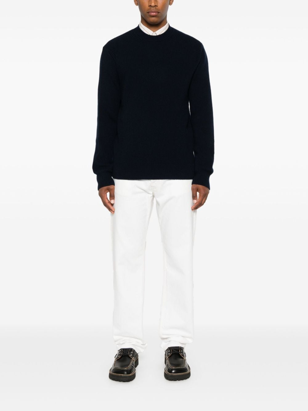 Shop Zegna Cashmere Crew-neck Sweater In Blue