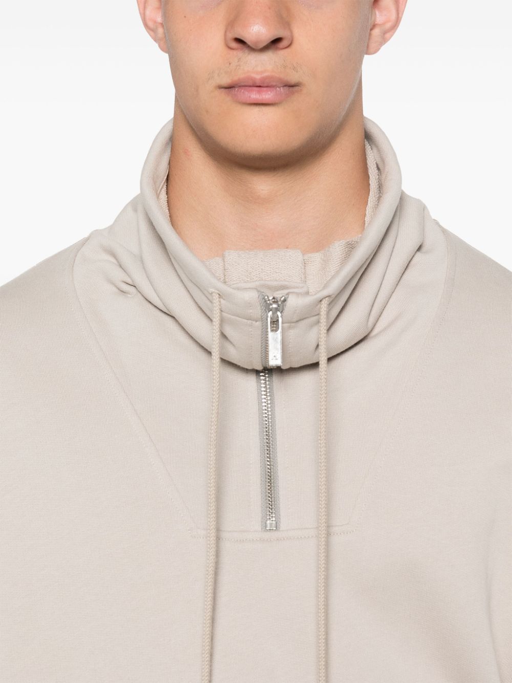 Shop Helmut Lang Funnel-neck Sweatshirt In 灰色