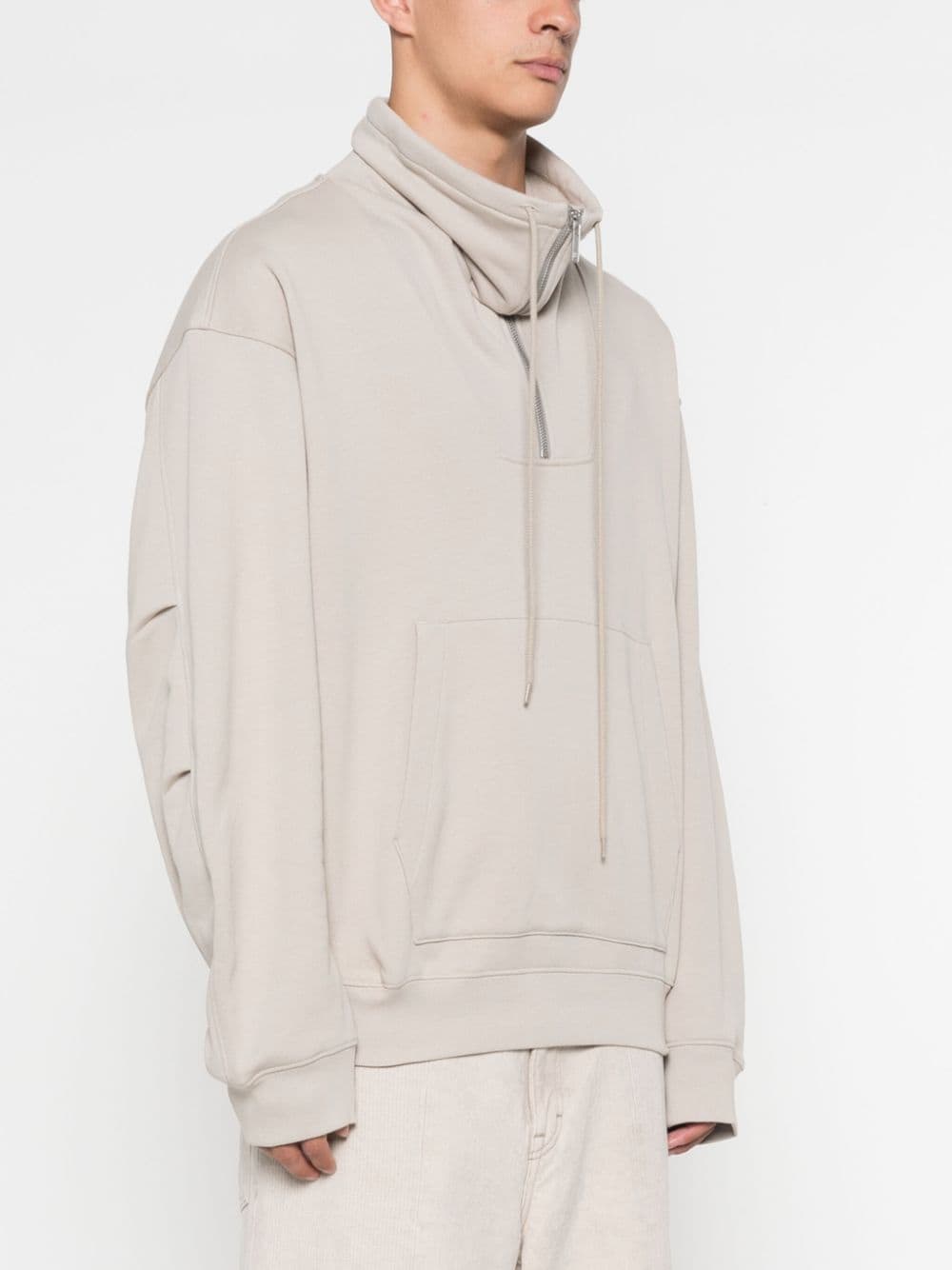 Shop Helmut Lang Funnel-neck Sweatshirt In 灰色