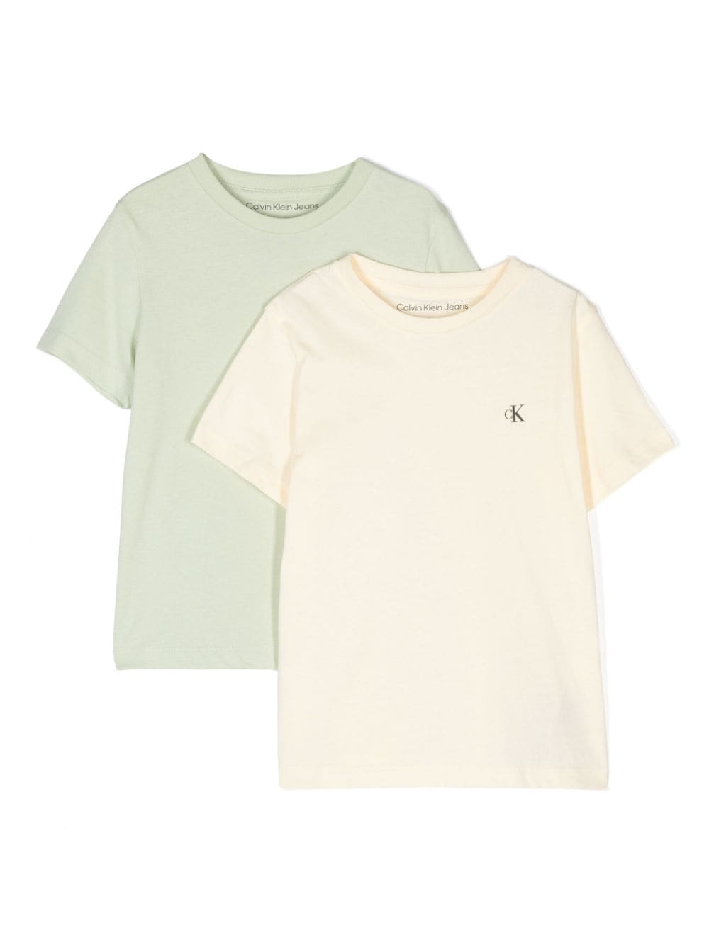 Calvin Klein Kids' Logo-print Cotton T-shirt (pack Of Two) In Yellow