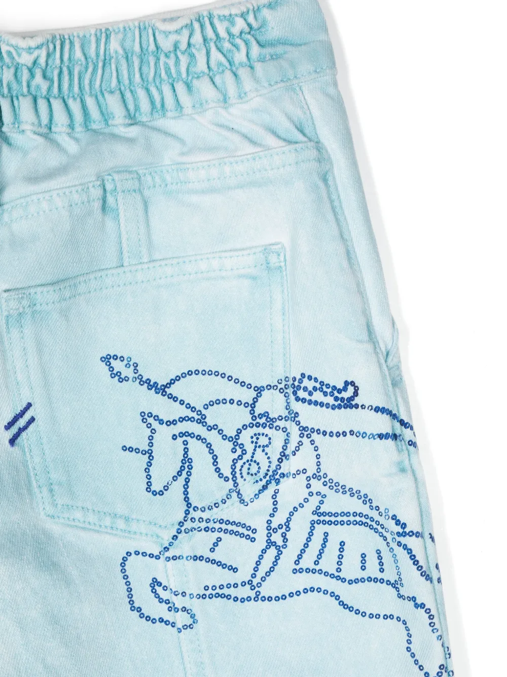Burberry Kids Jeans met Equestrian Knight-patroon Blauw