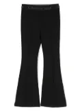 Calvin Klein Kids logo-waistband flared trousers - Black