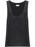 Saint Laurent Henley-neck silk tank top - Grey
