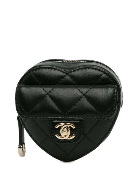 CHANEL Pre-Owned 2021 Lambskin CC In Love Heart Zipped Arm Purse coin pouch