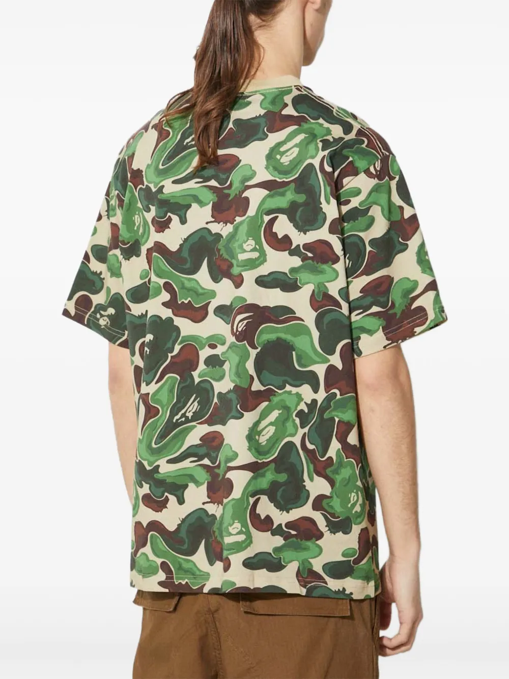 A BATHING APE T-shirt met camouflageprint Groen