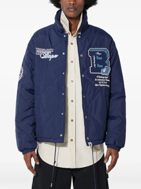 A BATHING APE® quilted logo-patch jacket