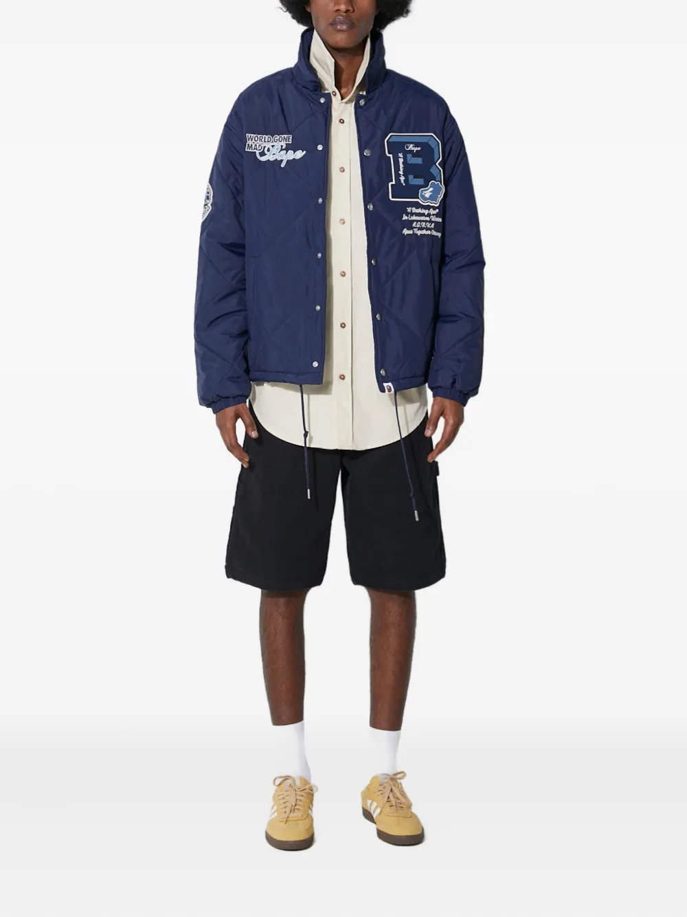 A BATHING APE® quilted logo-patch jacket | Down Jackets | Image 2
