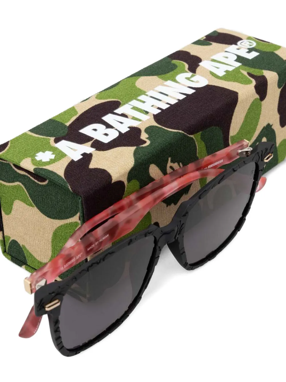 A BATHING APE Zonnebril met vierkant montuur Roze