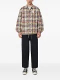A BATHING APE® logo-plaque plaid jacket - Neutrals