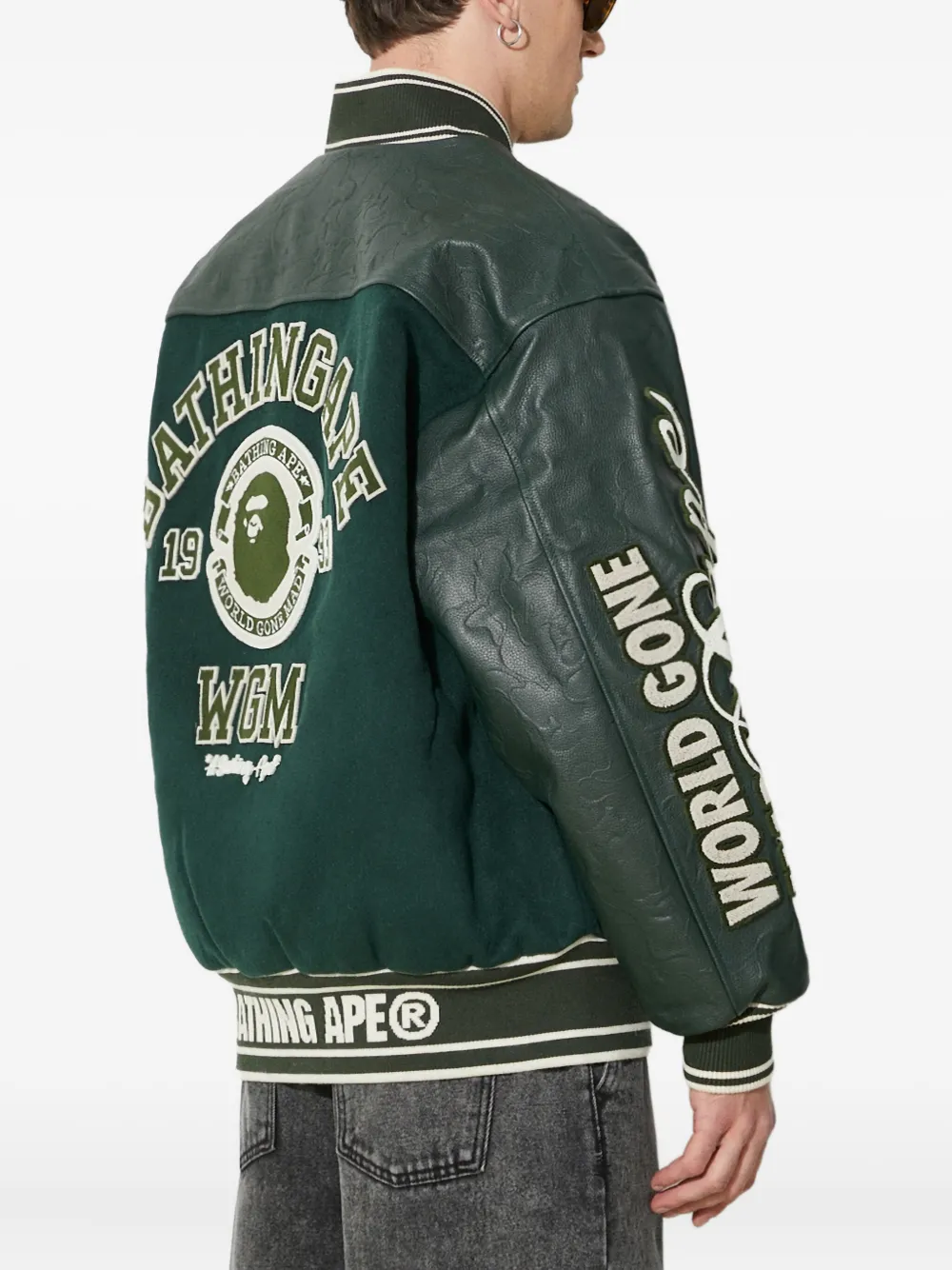 A BATHING APE Bomberjack met vlakken Groen