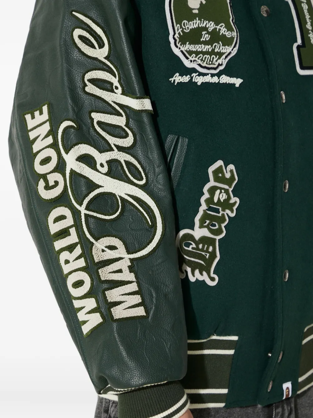 A BATHING APE Bomberjack met vlakken Groen