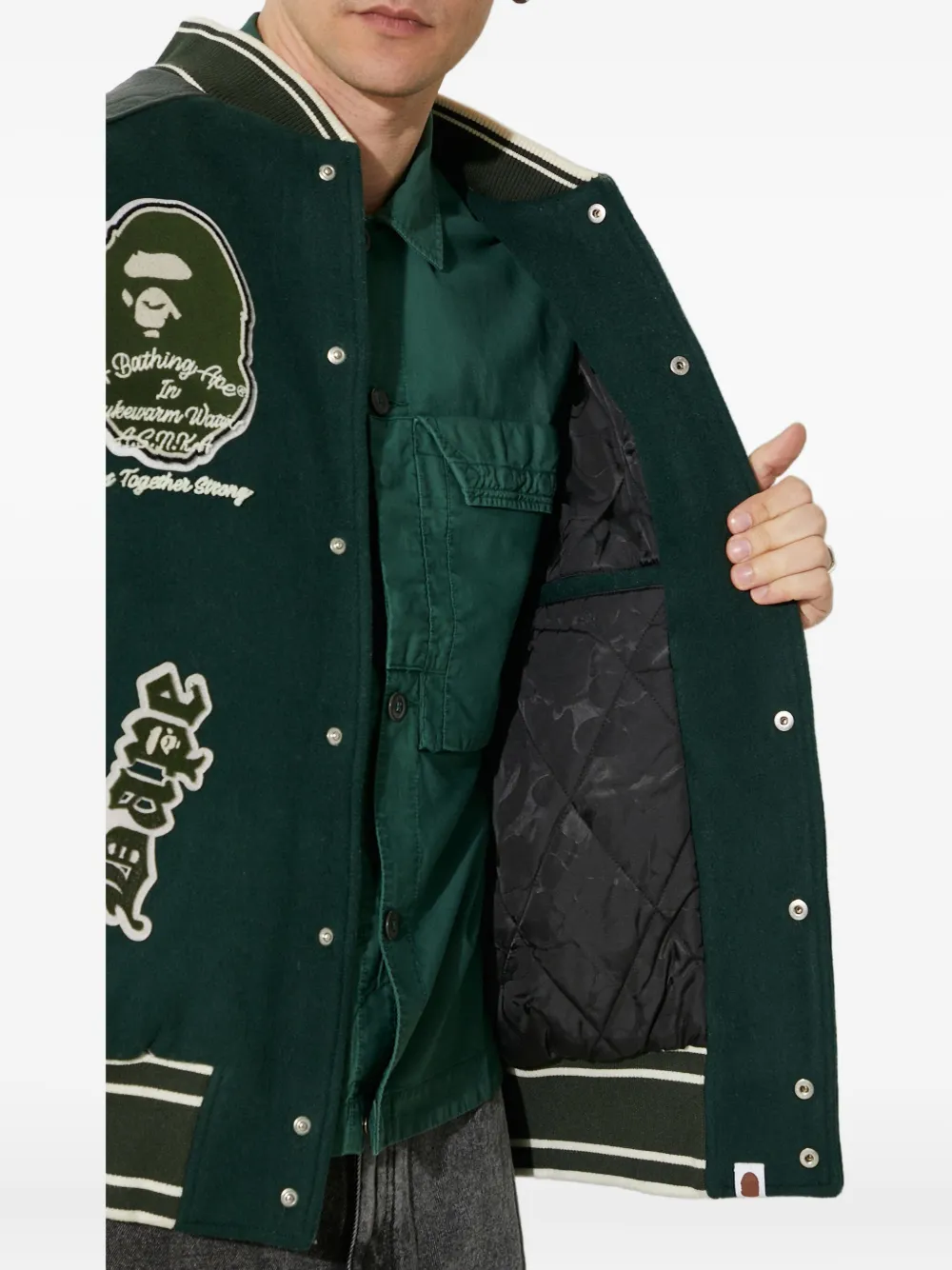 A BATHING APE® panelled varsity jacket | Chamarras bomber | Image 2