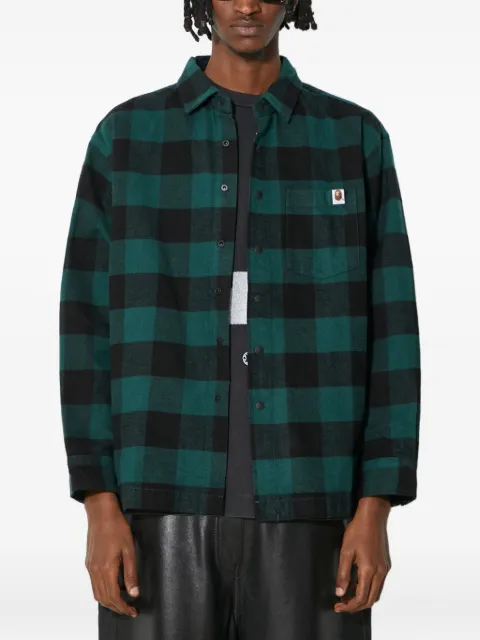 A BATHING APE® checked logo-detail shirt