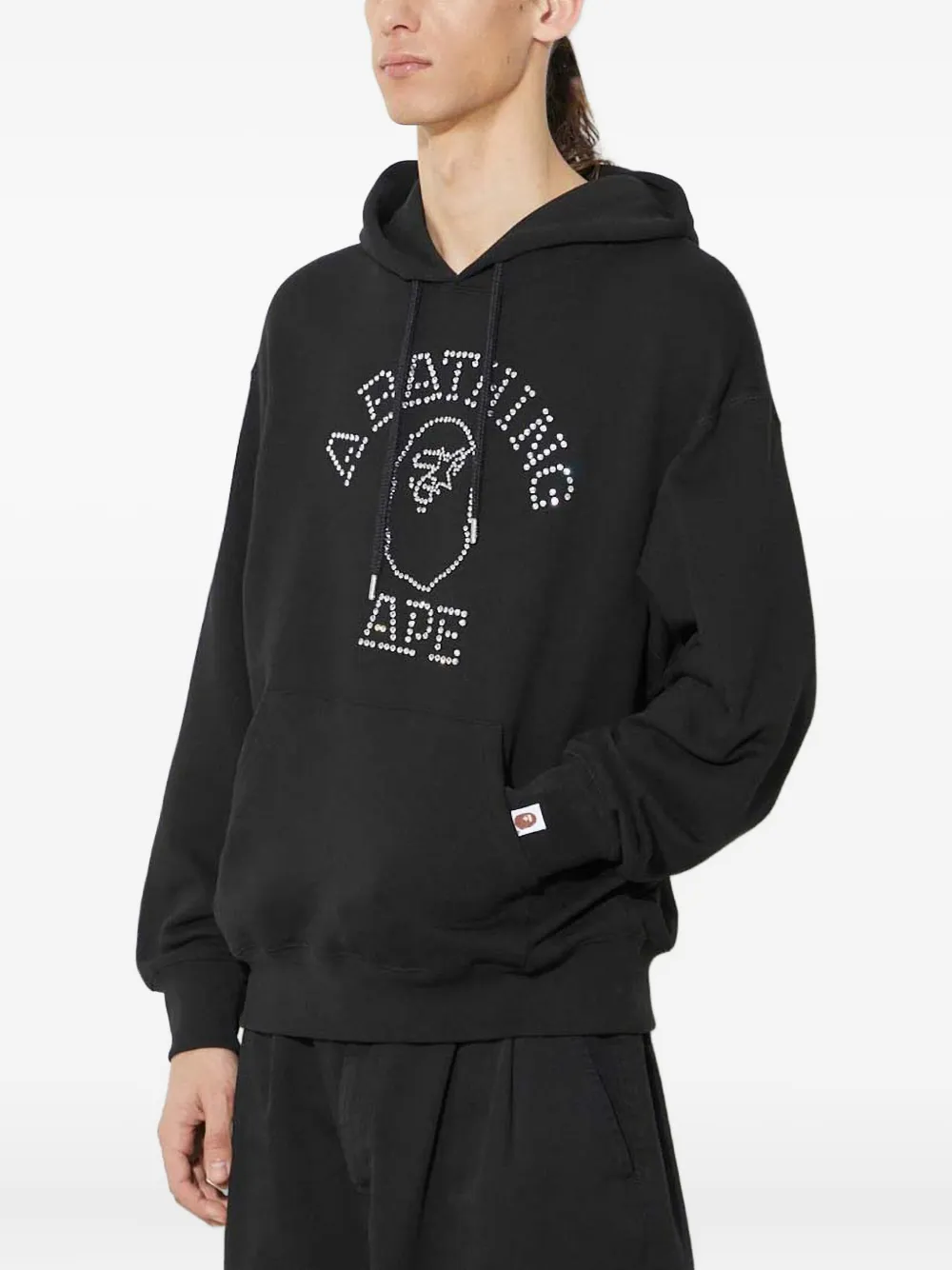 A BATHING APE College hoodie verfraaid met stras Zwart