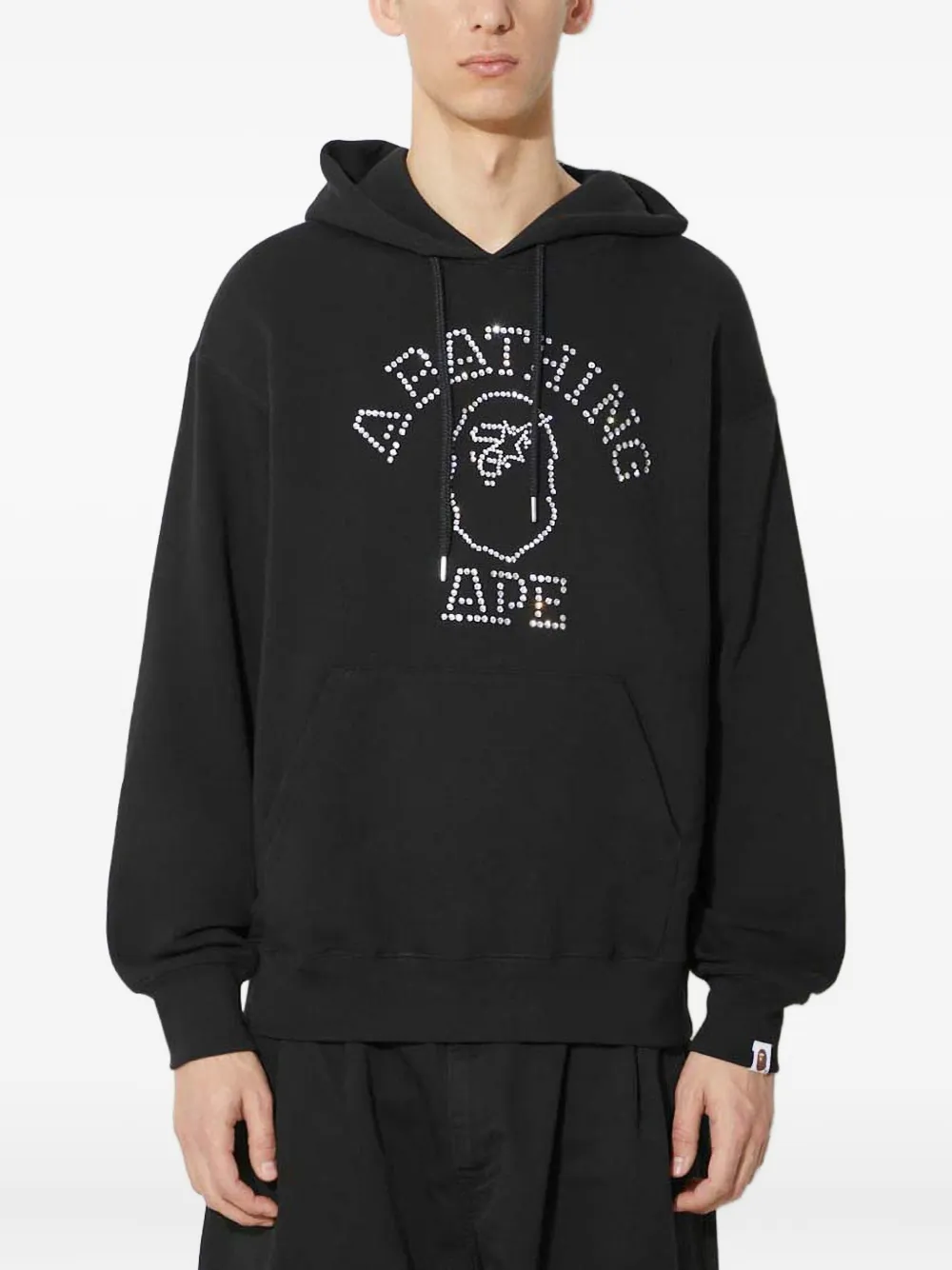 A BATHING APE College hoodie verfraaid met stras Zwart