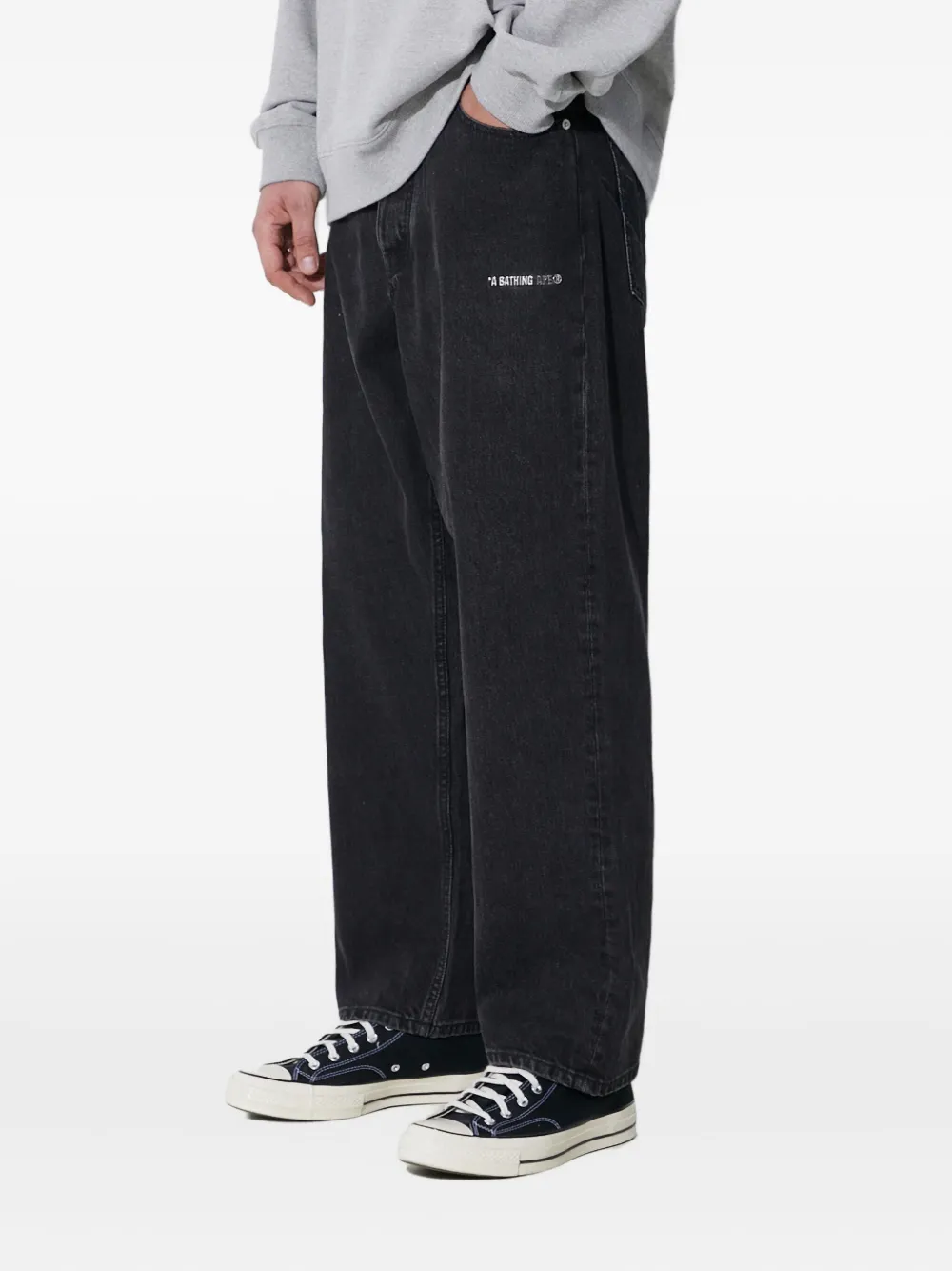 A BATHING APE straight-leg jeans Zwart