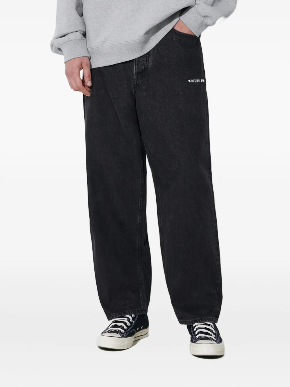 A BATHING APE straight-leg jeans Zwart
