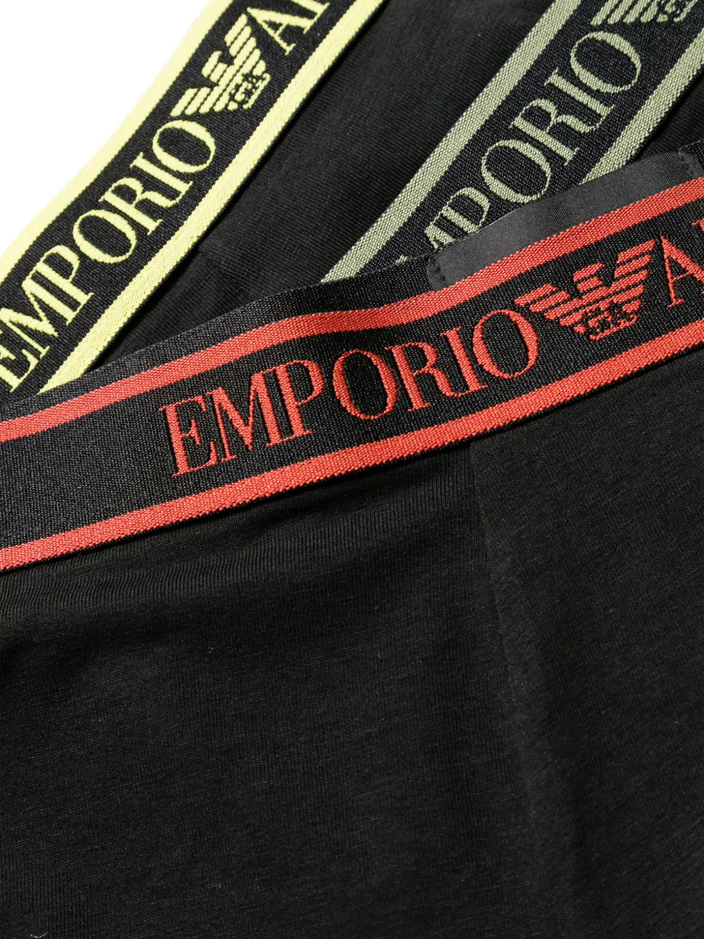 Emporio Armani Drie slips met logoband Zwart