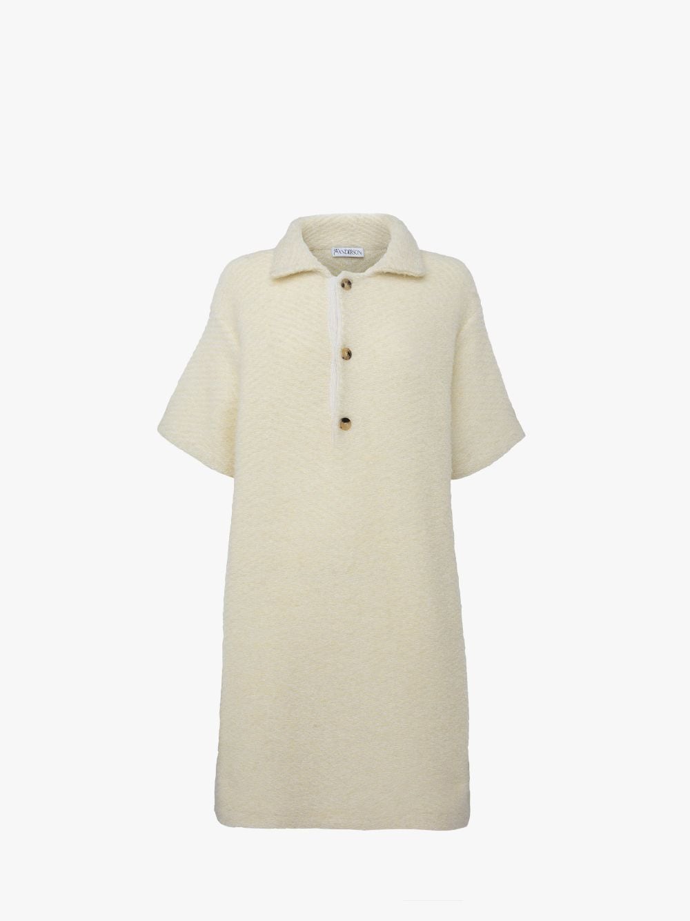 Shop Jw Anderson Knitted Mini Polo Dress In Yellow