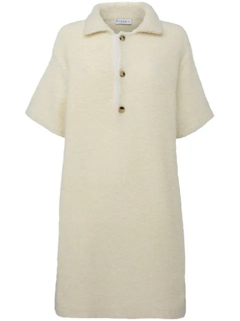 JW Anderson logo-plaque knit polo dress