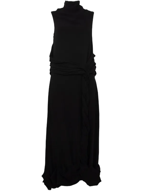JW Anderson Twisted Sheer Dress in Black