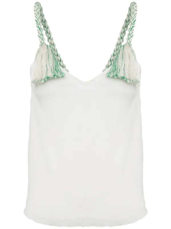 JW Anderson Tassel-strap V-neck Top in White
