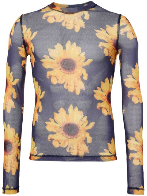 JW Anderson floral-print sheer top 