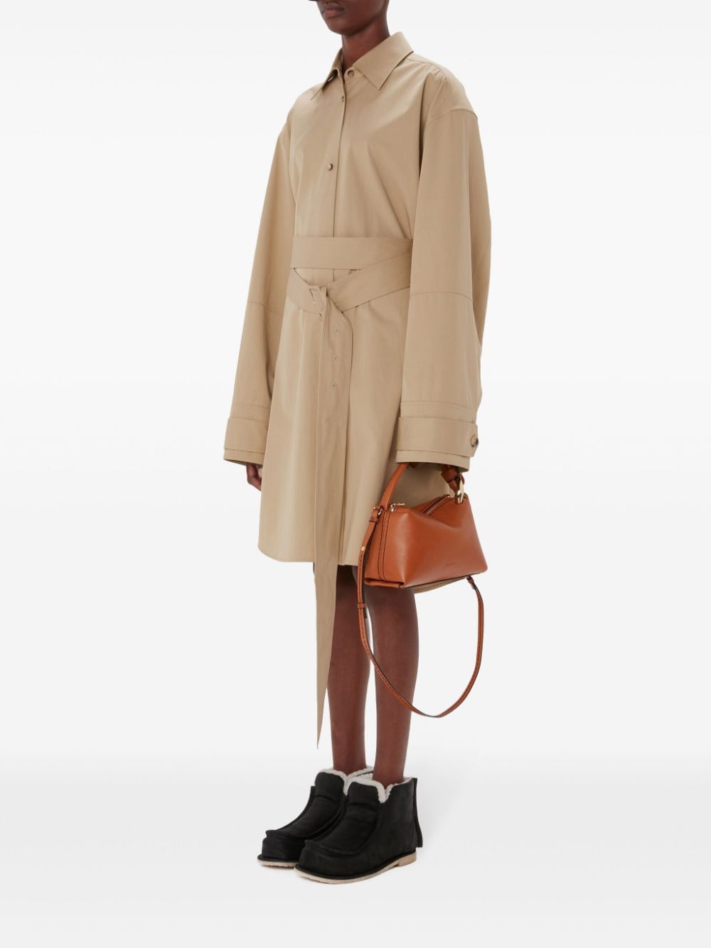 JW Anderson Corner leren crossbodytas - Bruin