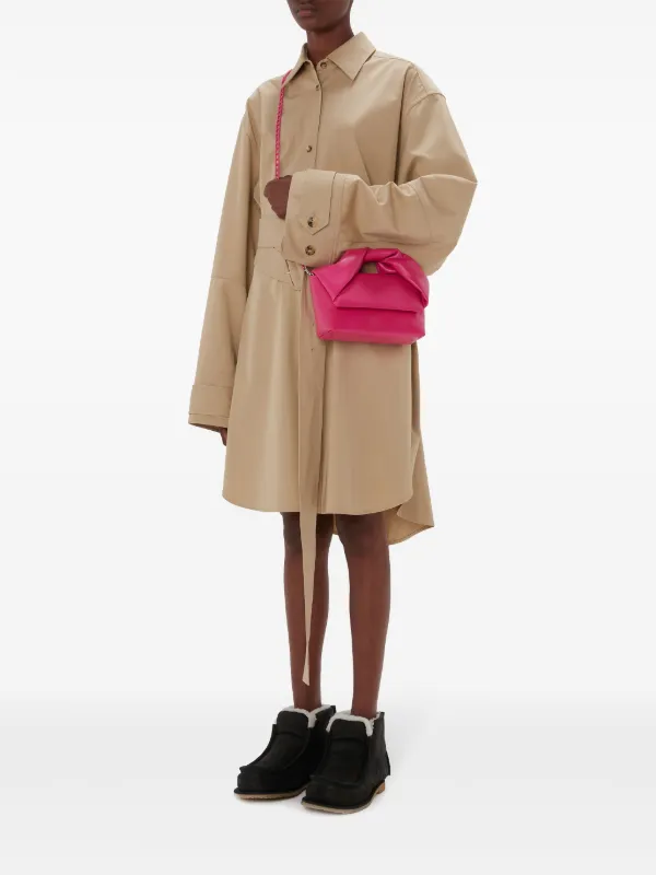 トートバッグ J W ANDERSON Midi Twist Shoulder Bag Pink HB0442LA0088300 HB JW ANDERSON Twister Midi Leather Top Handle Bag | endource
