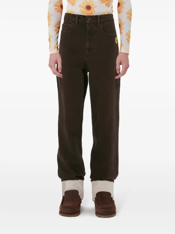 JW Anderson Contrast turn-up Jeans | Black | FARFETCH UK