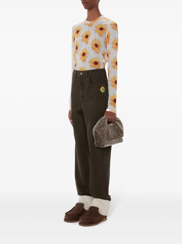 JW Anderson Contrast turn-up Jeans | Black | FARFETCH UK