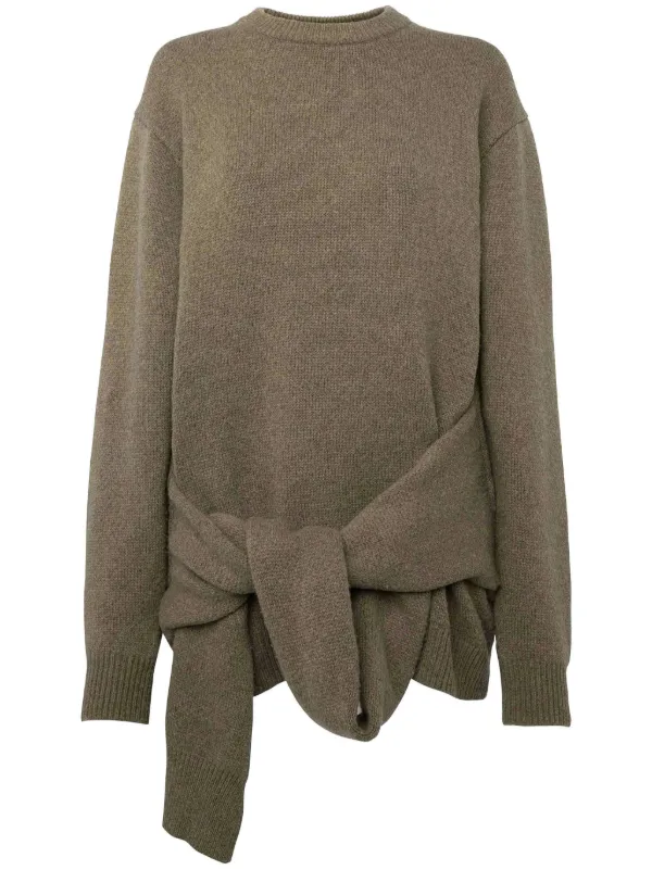 JW Anderson tie front Knit Sweater Neutrals FARFETCH CA
