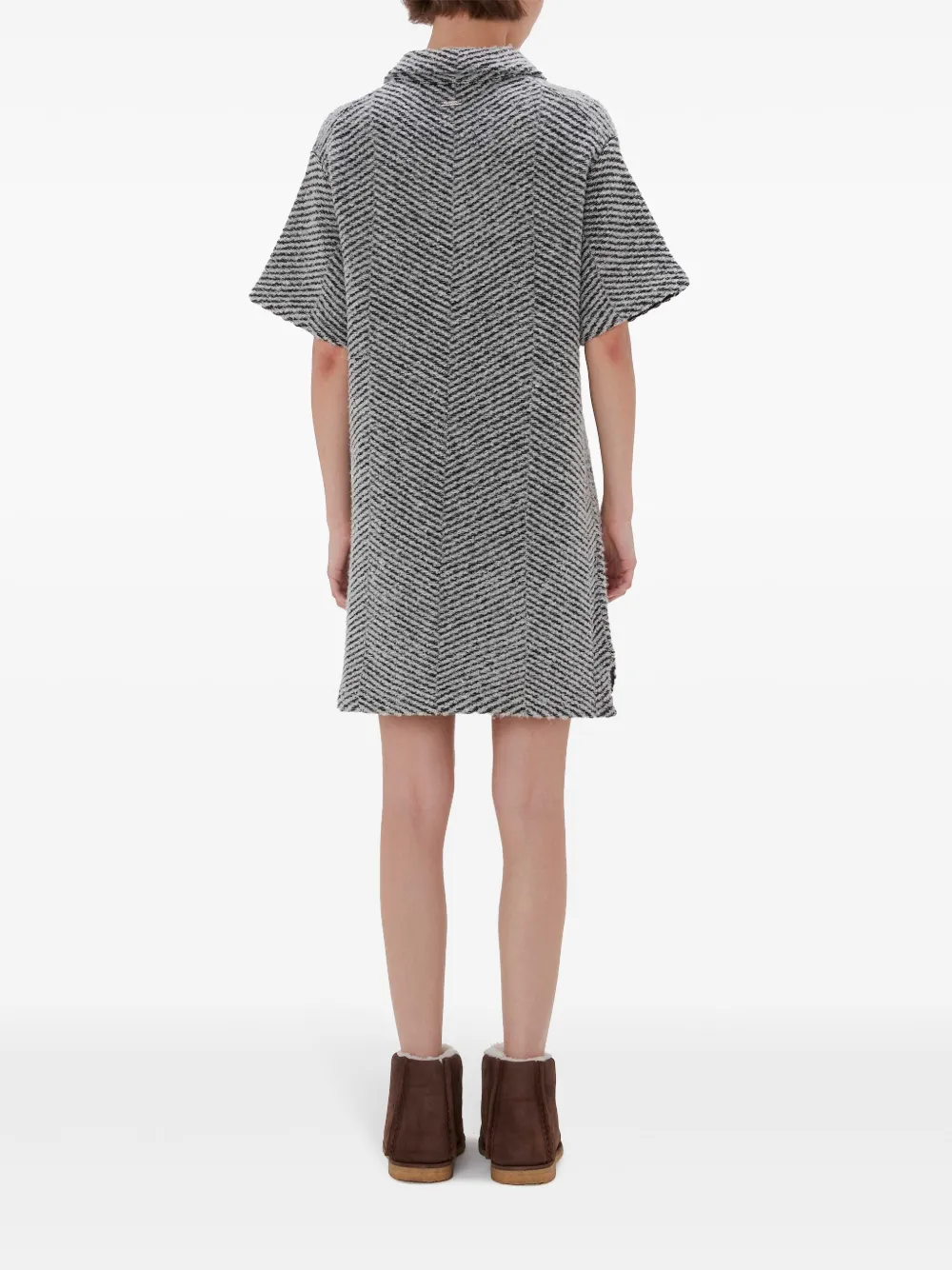 JW ANDERSON LOGO-PLAQUE KNIT POLO DRESS