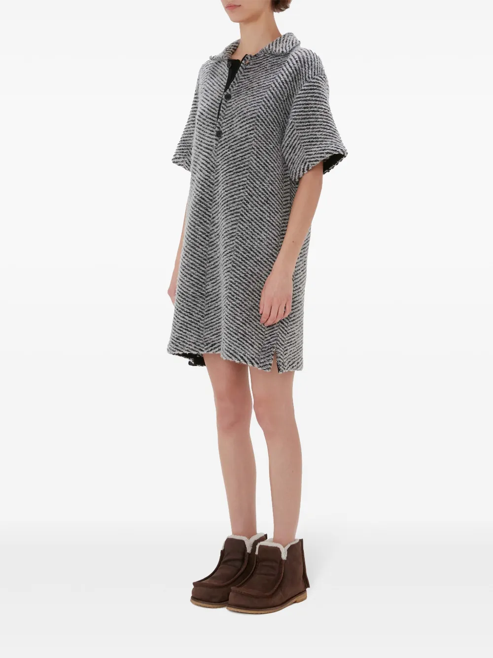 JW Anderson Gebreide polojurk met logoplakkaat - Wit