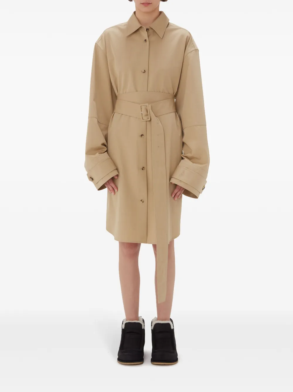 JW Anderson double-wrap trench dress - Beige