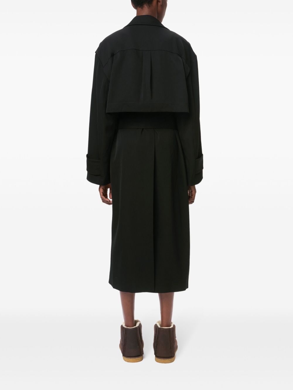 Shop Jw Anderson Virgin-wool Trench Coat In Black