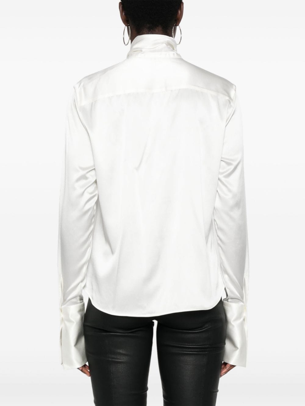 Shop Ermanno Scervino Pussy-bow Collar Shirt In Neutrals