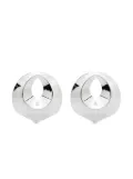 Patrizia Pepe embossed-logo hoop earrings - Silver