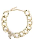 Patrizia Pepe Fly-appliqué chain necklace - Gold