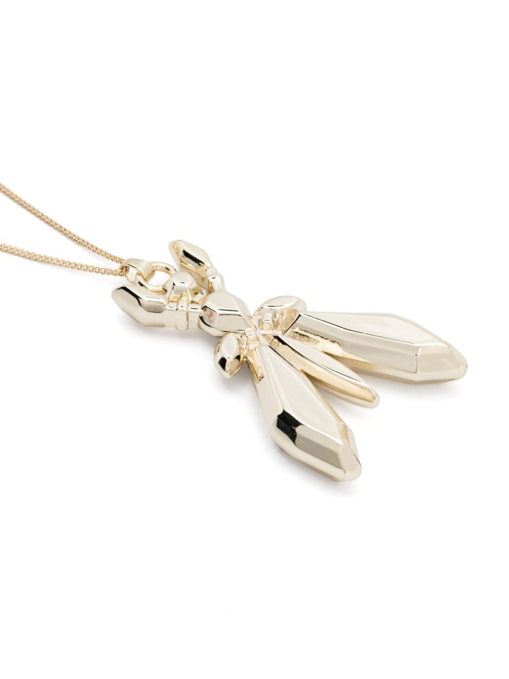 Shop Patrizia Pepe Fly-pendant Necklace In Gold