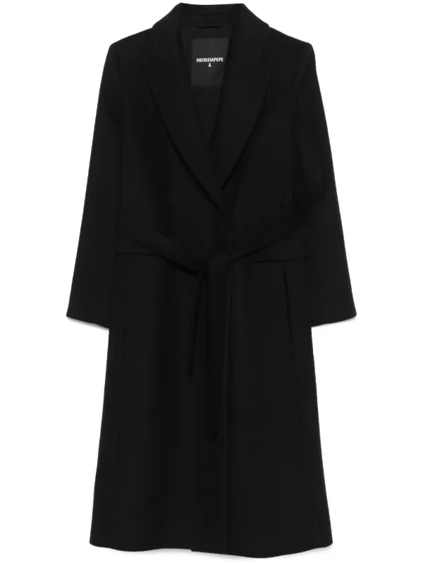 Patrizia Pepe ベルテッド コート | ブラック | FARFETCH JP