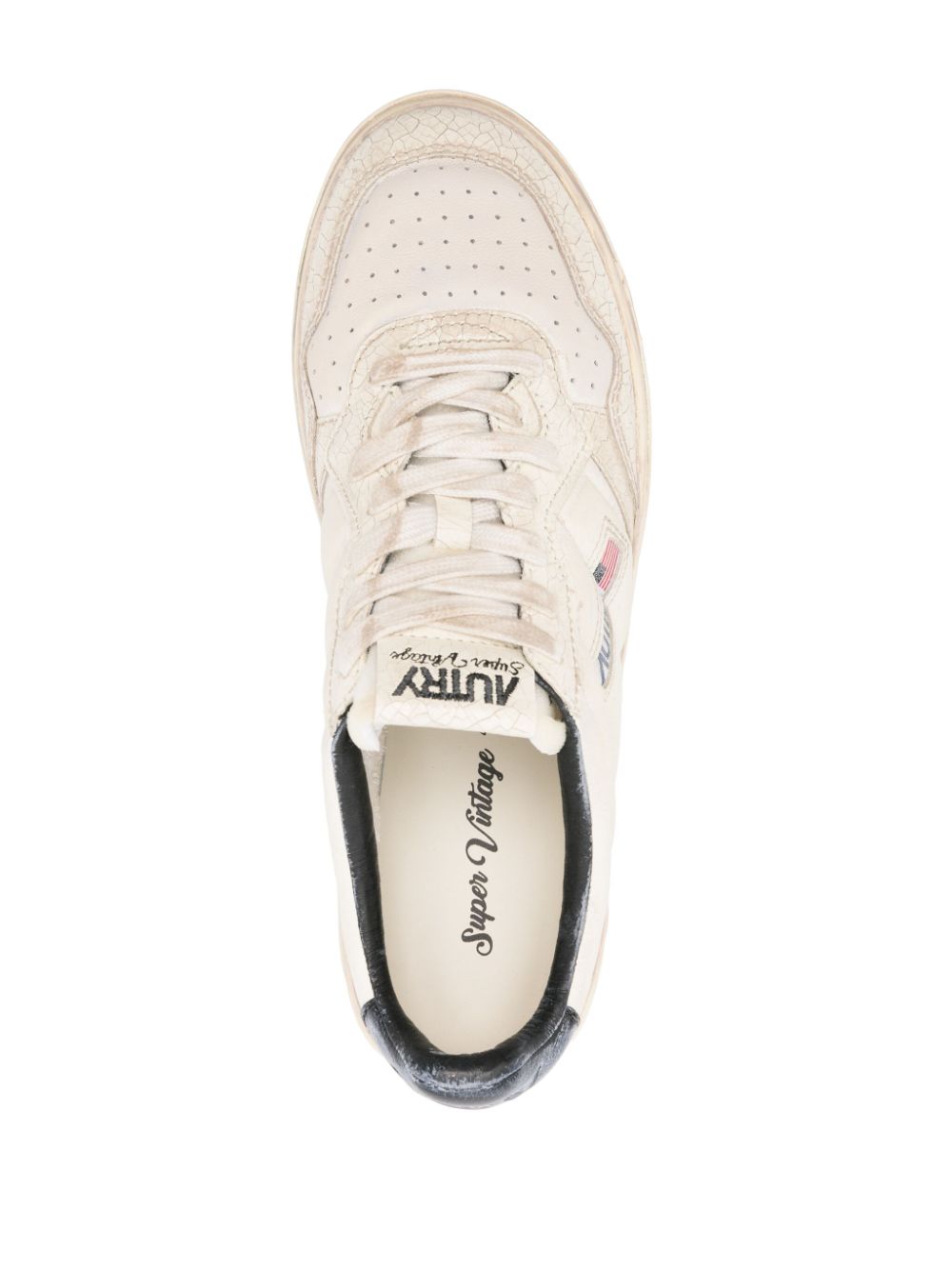 Autry Super Vintage gerafelde sneakers Beige