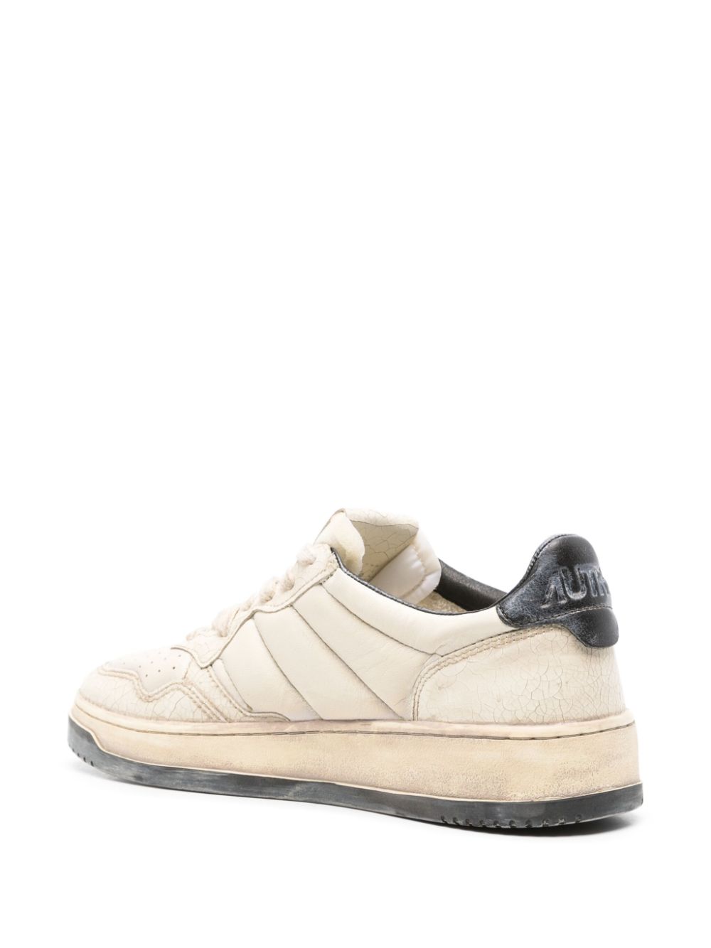 Autry Super Vintage gerafelde sneakers Beige