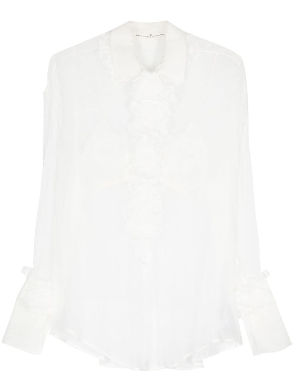 Ermanno Scervino lace-appliqué shirt - White