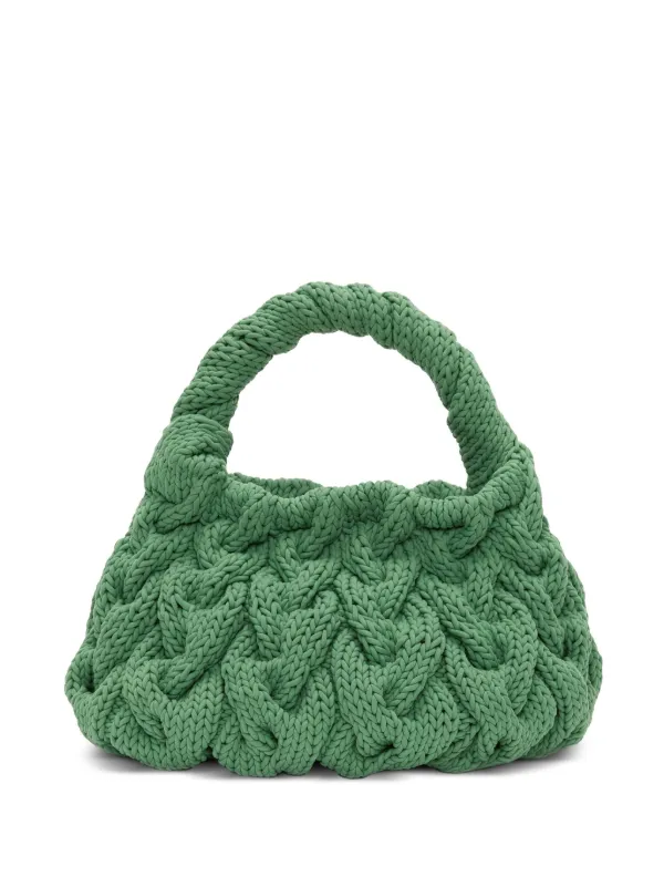 J W ANDERSON★アンダーソン ケーブルニットバッグ ハンドバッグ JW Anderson ケーブルニット ハンドバッグ | グリーン | FARFETCH JP
