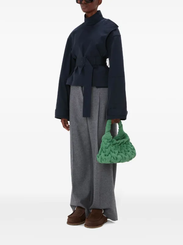 J W ANDERSON★アンダーソン ケーブルニットバッグ ハンドバッグ JW Anderson ケーブルニット ハンドバッグ | グリーン | FARFETCH JP